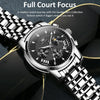 OLEVS 2892 Men Multifunctional Business Waterproof Quartz Watch(Black + Silver)