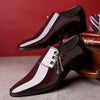 Pointed Business Dress Men Glossy Casual Leather Shoes, Size:39(Black)