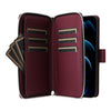 For iPhone 12 Pro Max Nine-card Slots Zipper Wallet Bag Leather Phone Case(Wine Red)