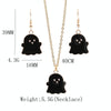 Halloween Jewelry Alloy Ghost Earrings Necklace(White Earrings+Necklace)