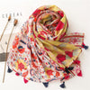 180 X 85cm  Women Cotton And Linen Scarf Retro Splicing Bohemian Printed Silk Shawl SL2008-005 Yellow