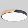 Wood Macaron LED Round Ceiling Lamp, Stepless Dimming, Size:23cm(Black)