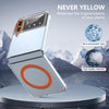 For Samsung Galaxy Z Flip4 lce Folding Series MagSafe Integrated Clear PC Phone Case(Orange)