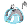 Breathable Mesh Dog Harness with Leash (Blue, M) - Summer Vest Style