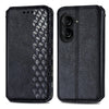 For  ASUS Zenfone 10 Cubic Grid Pressed Magnetic Leather Phone Case(Black)