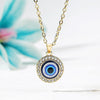 Angel Eyes Pendant Layered Necklace, Model: N2106-10 Round Hot Diamond Eyes