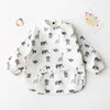 Long Sleeved Baby Bib Waterproof Washable Easy Clean Smock With Pocket, Size: L(Animals)