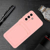 For Samsung Galaxy A36 5G Skin Feel Card Contrast Color Button TPU Phone Case(Pink)