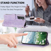 For Samsung Galaxy S22 5G Tulips Embossed Leather Phone Case with Lanyard(Purple)