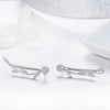 Leaf Earrings Sterling Silver S925 Earrings Zircon Platinum Plated Earrings