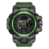 SANDA 3132 Men Multifunctional Waterproof Luminous Sports Watch(Black Green)