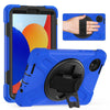 For Xiaomi Redmi Pad SE 8.7 Rotatable Holder Silicone Hybrid PC Tablet Case with Shoulder Strap(Blue)