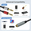 0.3m Gold Plated 6.35mm Female to 2 x 6.35mm Male Stereo Audio Adapter Y Splitter Cable(Black)