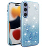 For Samsung Galaxy S25+ 5G Gradient Glitter Flower All-inclusive Phone Case(Blue)