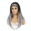 Colored Small Dirty Braid Wig Headgear Hair Band Style Small Braid Wig Headgear(1BTGRAY#7 Leopard Print)