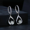 Sterling Silver Plated Rhodium Drop Moissanite Earrings