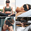 4 In 1 3D Sleep Eye Mask Memory Foam Non-pressure Shading Sleeping Blindfold(Black)