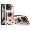 For iPhone 15 Pro Max Metal Rotating Bracket TPU + PC Magnetic Phone Case(Rose Gold)