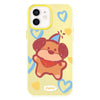 For iPhone 12 Skin Feeling Jelly TPU Hybrid PC Phone Case(Puppy Crayon Drawing Yellow)