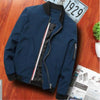 Men Zipper Jacket Male Casual Streetwear Hip Hop Slim Fit Pilot Coat Men Clothing, Size: XXXXL(Dark Blue)