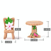 2 Sets Doll House Miniature Furniture Table and Chair Set Children Toys Gifts