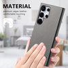 For Samsung Galaxy S21 Ultra 5G Twill Fabric Leather Skin Back Phone Case(Gray)