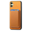 For Samsung Galaxy A06 4G Retro Magsafe Card Bag PU Back Cover Phone Case(Yellow)