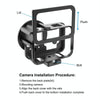 PULUZ for GoPro HERO12 Black /11 Black /10 Black /9 Black Thin Housing Shell CNC Aluminum Alloy Protective Cage with Insurance Frame & 52mm UV Lens(Black)