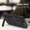 For Samsung Galaxy S25+ 5G Multi-function Holder MagSafe PU Phone Case(Black)