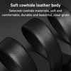 Men Versatile Belt Automatic Buckle Fashion Leather Belt for Business Students 120cm x 1(TF-10 Black+Silver Buckle)