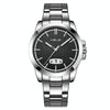 HELEI H9026A-G Men Waterproof Quartz Watch Stainless Steel Calendar Automatic Display Watch(Black)