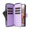 For Samsung Galaxy A24 Nine-card Slots Zipper Wallet Bag Leather Phone Case(Purple)