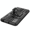 For Alcatel 3L (2021) Tire Texture Shockproof TPU+PC Protective Case with Holder(Black)