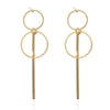 Geometric Hollow Large Small Circle Long Type Alloy Stud Earrings(Gold)