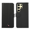 For Samsung Galaxy S23 Ultra 5G ABEEL Delicate Texture Splicing RFID Leather Phone Case(Black)