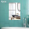 4pcs 42cm x 27cm Right Angle Models Rectangle Acrylic Mirror Stereo Wall Stickers(Silver)