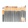 20pcs/set Wooden Handle Makeup Brush Set Beauty Tool Brushes(Black+Pink)