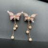 Butterfly Tassel Pearl Diamond Car Air Vent Aromatherapy Clip(Pink)