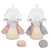 Pink Dog Dress with Hat, Summer Outfit, Small