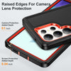 For Samsung Galaxy S25 Ultra 5G Rugged PC Hybrid Silicone Phone Case with Holder(Black+Orange)
