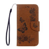 For Galaxy S8 Butterflies Embossing Horizontal Flip Leather Case with Holder & Card Slots & Wallet & Lanyard(Brown)