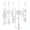 5pcs /Set Christmas Acrylic Clear Pendant Snowflake Icicle Crystal Ornaments Xmas Tree Hanging Decoration