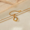OPK GX2428 Vintage Stainless Steel Peach Heart Pendant Temperament Collarbone Necklace