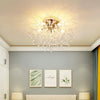 Bedroom Crystal Ceiling Lamp Creative Dandelion Living Room Lamp Dining Room Lamp, Style:Golden (70x38cm, 8 Heads)(Warm Light)