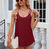 Women Tank Tops Summer Sleeveless Spaghetti Straps Camisole Top, Size: M(Wine Red)