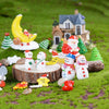 5pcs Christmas Decorations Resin Crafts Gifts Home Decorations Small Ornaments, Style: Yellow Green Cane