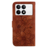 For Xiaomi Redmi K70 / K70 Pro Lily Embossed Leather Phone Case(Brown)