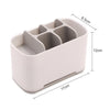 Bathroom Wash Storage Box Toilet Toothbrush Toothpaste Set Countertop Shelf, Size:L(Grey)