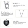 S925 Sterling Silver Black Heart Women Nacklace Jewelry