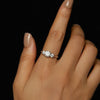 1 Carat Moissanite S925 Sterling Silver Platinum Plated Open Adjustable Ring(MSR051-E)